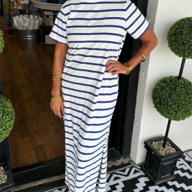 ?Women's Striped T-Shirt Dress with Pockets (Buy 2 Free Shipping)