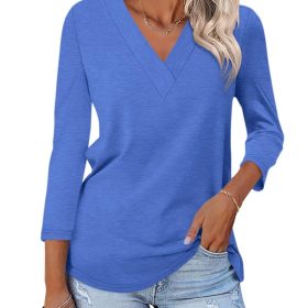 Hot Sale - Women's 3/4 Length Sleeves V Neck Basic Tops (Buy 3 Free Shipping)